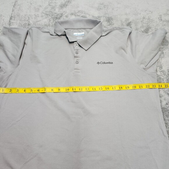Columbia Men's Grey Short Sleeve Polo Shirt Active Fit Size L - Picture 9 of 13
